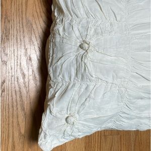 Restoration Hardware Luxurious White Textured Pillow for Home Bedding